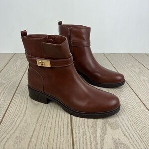 Giani Bernini Women's Becca Memory Foam Buckled Booties 11M Mocha Brown $100